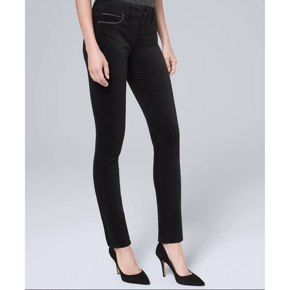 White House Black Market Mid-Rise Velvet Skinny Jeans, Size 2